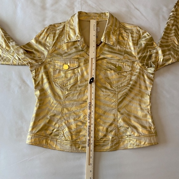 Just B  Gold Animal‎ Print Jacket Sz L - Picture 4 of 9